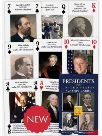 Presidents of the United States set of 52 playing cards (+ jokers)