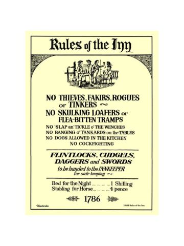 Rules of The Inn Galley Cloth Tea Towel, 75x47cm