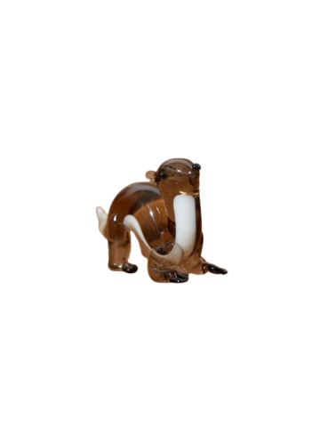 GLASS OTTER ORNAMENT WITH WHITE CHEST