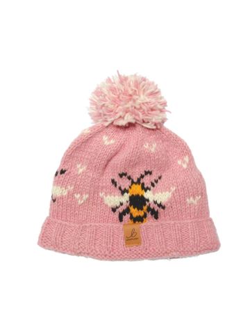 Bees Wool Knit Bobble Hat