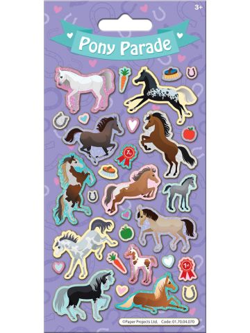 Pony Parade Sparkly Reusable Craft Stickers 