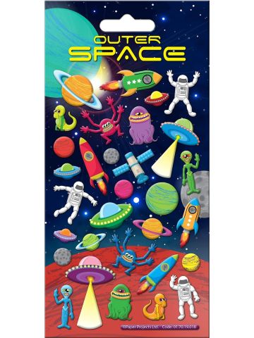 Outer Space Chunky Reusable Craft Stickers