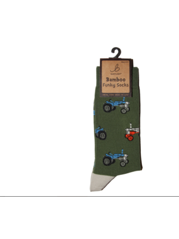 Mens Funky Bamboo Socks - Retro Tractor