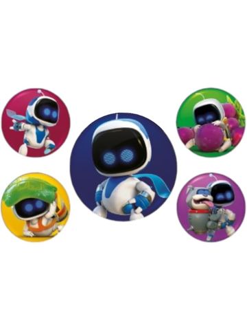 Astro Bot 'Bot Crew' 5 Piece Button Badge Set