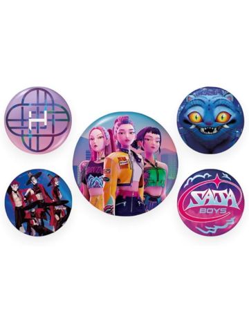 K-Pop Demon Hunters 5 Piece Button Badge Set