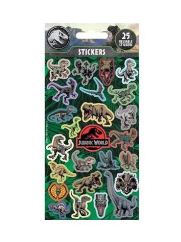 JURASSIC WORLD 25PC REUSEABLE PAPER STICKERS