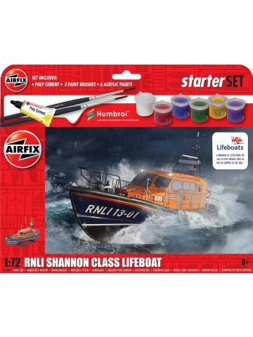 Airfix Starter Set - RNLI Shannon Class Lifeboat Model Building Kit