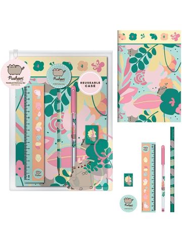 Pusheen Gift Set with A5 Notebook and Stationery Set (Botanical Design)