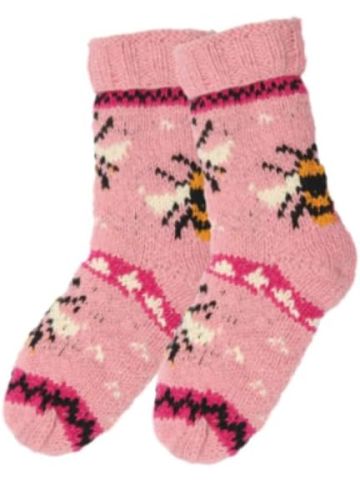 Bartleby Long Wool Knit Socks - Bees