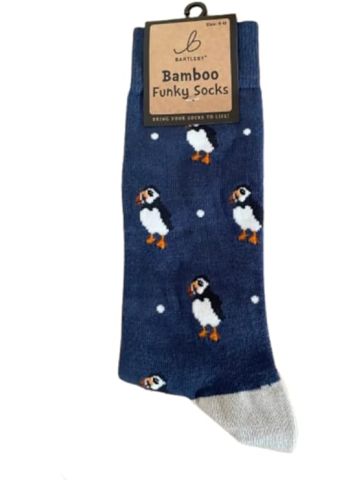 Funky Puffin Socks Bamboo Blend Size 6 to 11