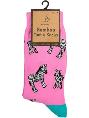 Bamboo Funky Socks - Ziggy Zebra - Size 4-7