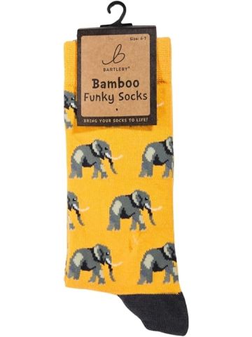 Bamboo Funky Socks - ELLIE ELEPHANT - Size 4-7