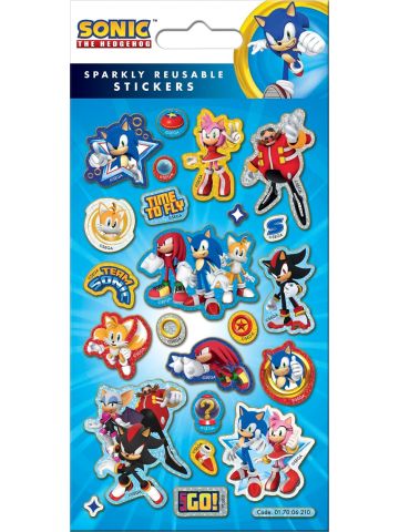 Sonic the Hedgehog Sparkly Reusable Foil Stickers