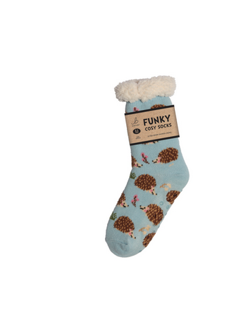 Ladies Sherpa Socks - Hedgehog