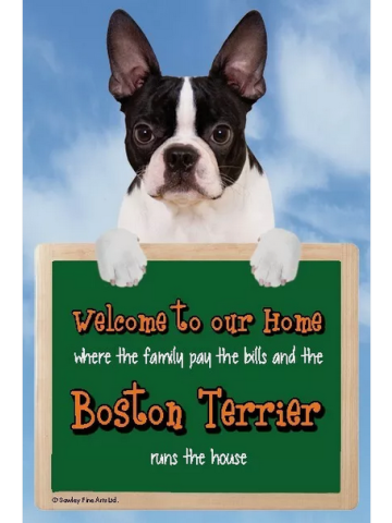 3D Boston Terrier WELCOME SIGN 