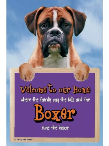 3D Boxer dog WELCOME SIGN 
