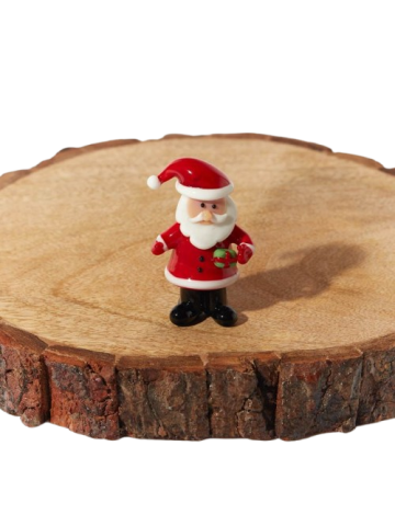XMAS GLASS SANTA ORNAMENT