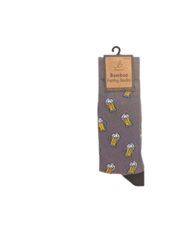 Mens Funky Bamboo Socks - Beer Party