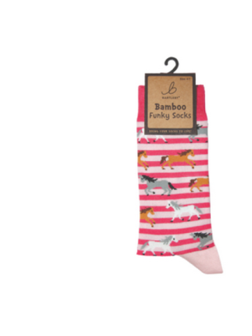 Ladies Funky Bamboo Socks - Galloping Horses 