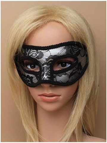 Black Lace Silver Masquerade Mask 