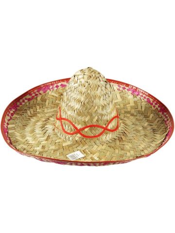 Adult Straw Sombrero with Coloured Rim
