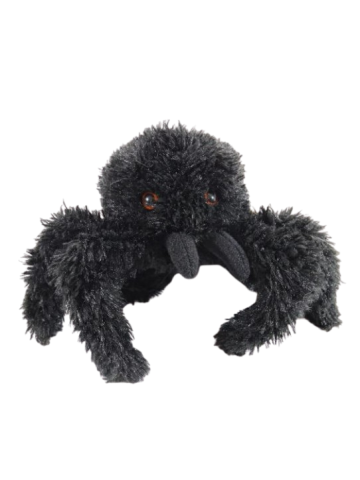 Faithful Friends Black Fluffy Plush Spider