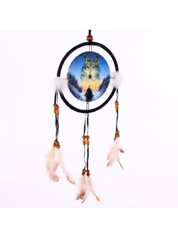 Cosmic Wolf Spirit in the Sky 16cm Dreamcatcher 