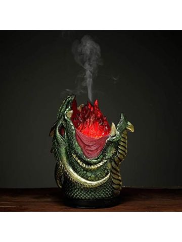 Fire Breather Dragon Dark Legends Resin Tree LED Aroma Essential Oil Diffuser