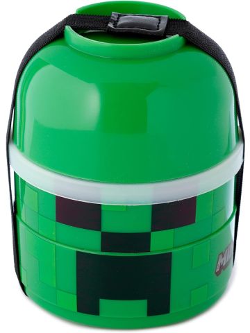 Minecraft Creeper Stacked Round Bento - Lunch Box