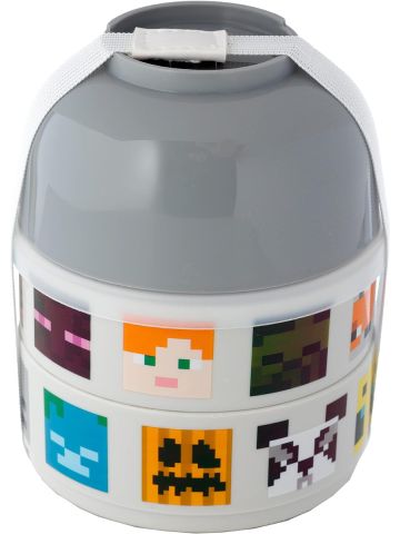 Minecraft Faces Stacked Round Bento - Lunch Box