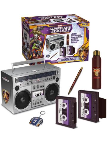 Guardians of The Galaxy Boom Box Premium Gift Set - Drinks Bottle, Notebook, Pen & Keyring in Trunk 