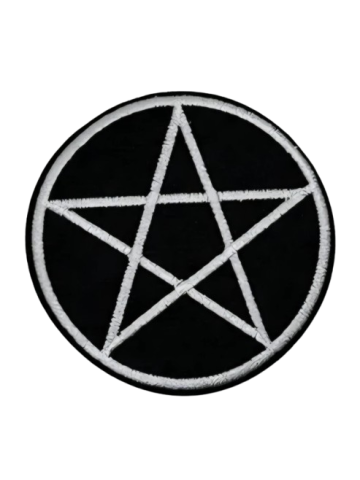 Embroidered Patch - Pentagram - Iron On/Sew On