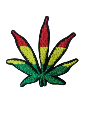 Embroidered Patch - Rasta Weed - Iron On/Sew On