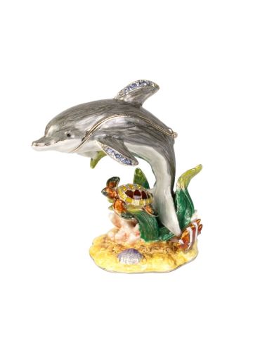 Cloisonné Dolphin, 8cm