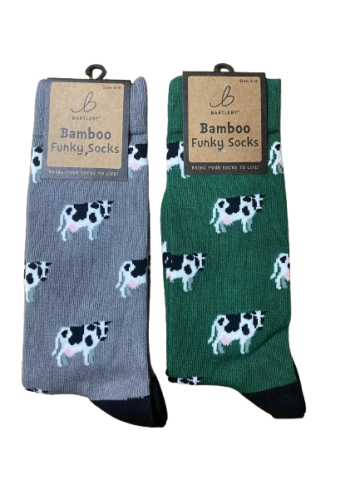 Funky Bamboo Socks - Standing Cow (1 PAIR SUPPLIED)