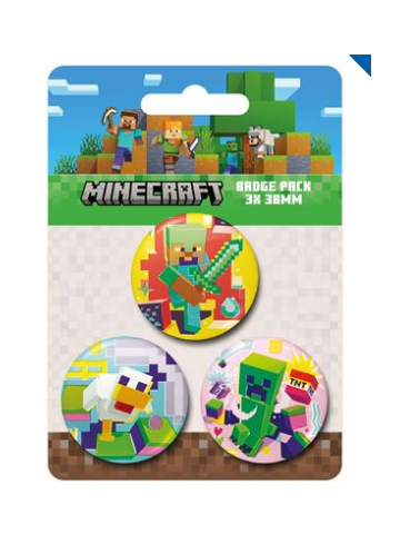 MINECRAFT (CHARACTERS) 3PCS LARGE BADGE PACK