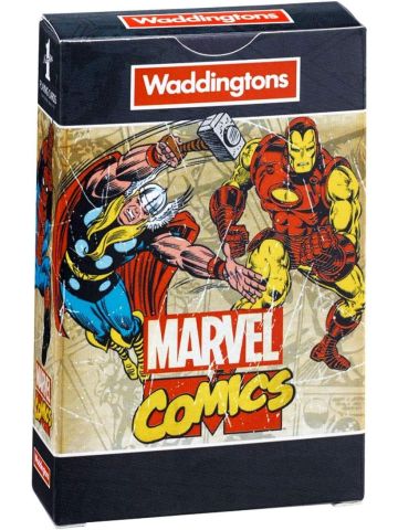 Waddingtons Number 1 Marvel Comic Retro Playing Card Game, play with superheroes including Iron Man, Spider-Man and Captain America