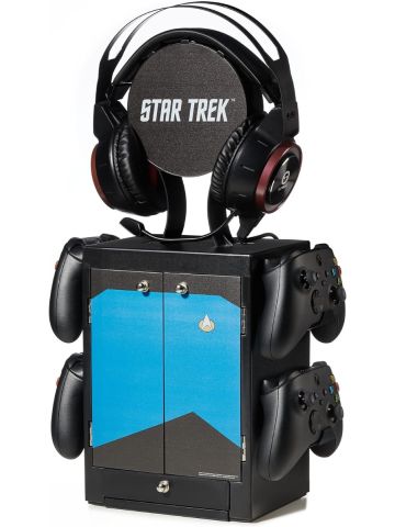 Numskull Blue Gaming Locker, Controller Holder, Headset Stand for PS5, Xbox Series X S, Nintendo Switch-Official Star Trek Merchandise