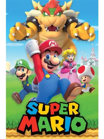 Pyramid Nintendo Super Mario Character Montage Poster 
