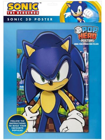 Sonic The Hedgehog (Sonic) 3D Poster (Popheads)