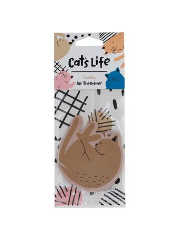HANGING 2D CAR AIR FRESHENER - CAT'S LIFE - VANILLA