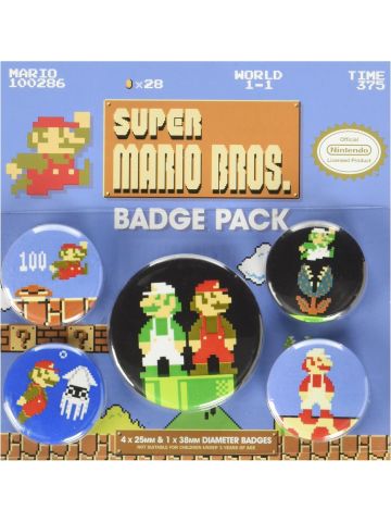 Super Mario Bros. Retro Badge Pack