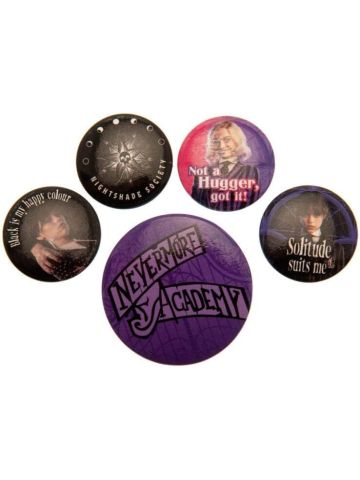 Wednesday Set of 5 Badges (Nevermore Design)