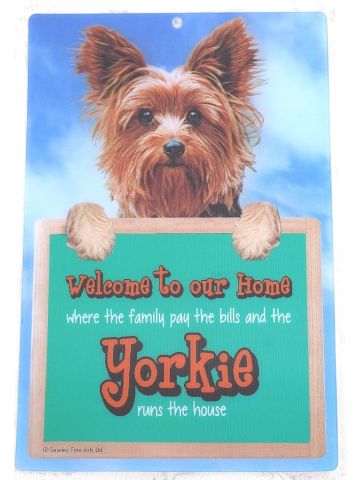 3D YORKIE DOG WELCOME SIGN