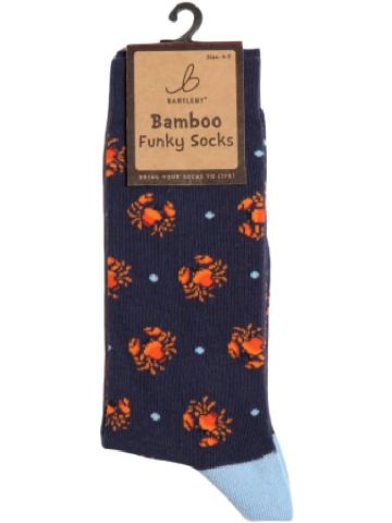 Ladies Funky Bamboo Socks - Crab