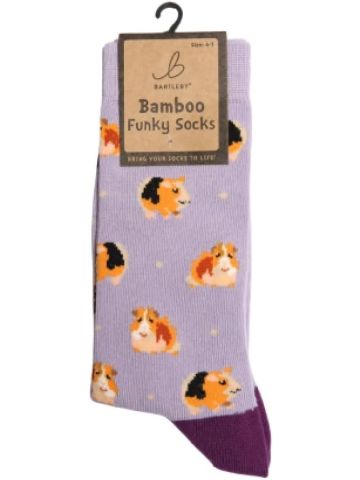 Ladies Funky Bamboo Socks Guinea Pig Size 4-7 