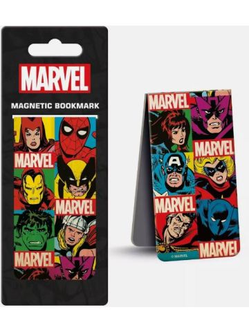 Marvel Comics - Heads Retro Grid - Magnetic Bookmark 