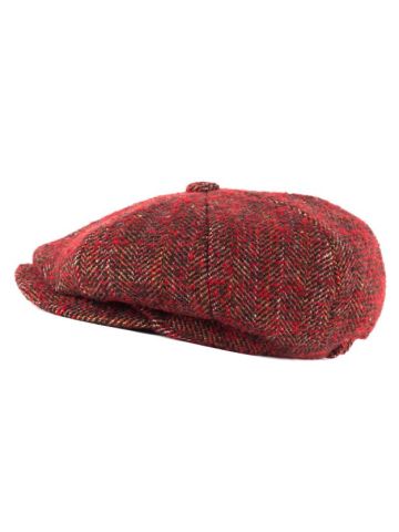 Heritage Chunky Herringbone Newsboy - Autumn Red