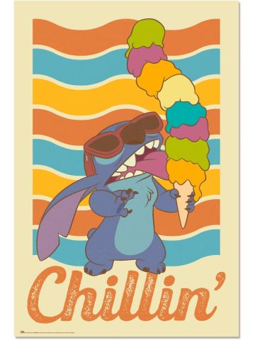 Disney Stitch Chillin Poster - 36 x 24 inches / 91.5 x 61 cm 