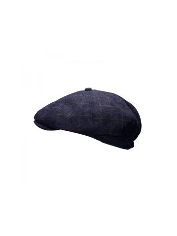 Peaky Stud Blue Tweed Cap